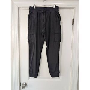 Earth Yoga Cargo Sweatpants women's XXL black joggers cozy comfort Pull on